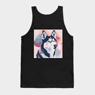 Retro Siberian Husky: Pastel Pup Revival Tank Top